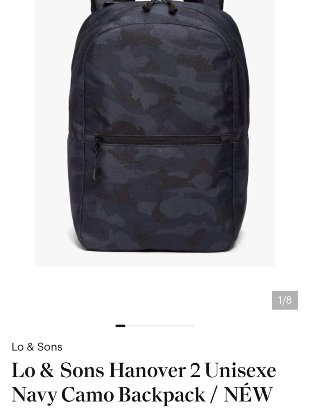 Lo & Sons Hanover 2 Navy Camo Backpack - Dark Blue/Black